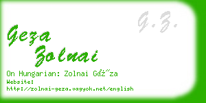 geza zolnai business card